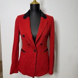 Olivia Lauren burnt orange/red Blazer with Black Collar